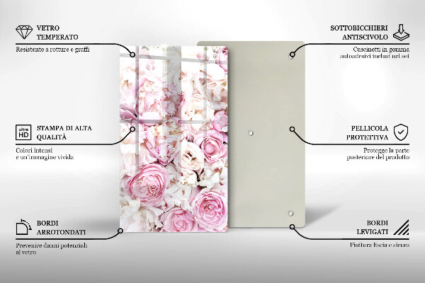 Tűzhely fedőlap Bazsarózsa csokor