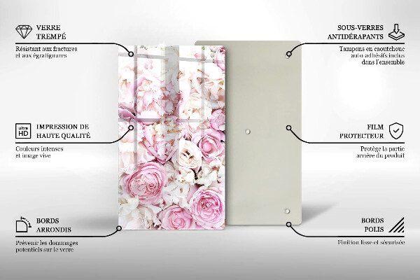 Tűzhely fedőlap Bazsarózsa csokor