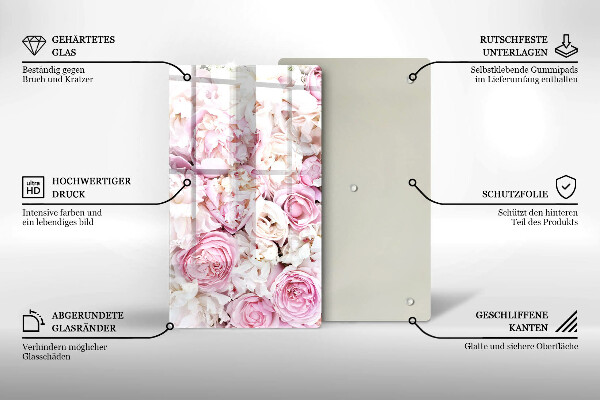 Tűzhely fedőlap Bazsarózsa csokor