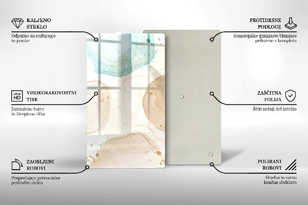 Tűzhely fedőlap Boho foltok és arany