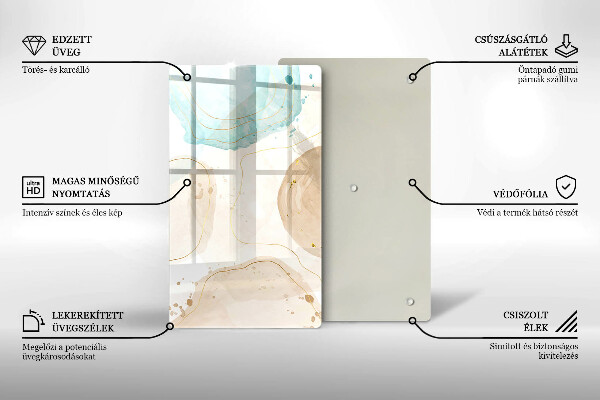 Tűzhely fedőlap Boho foltok és arany