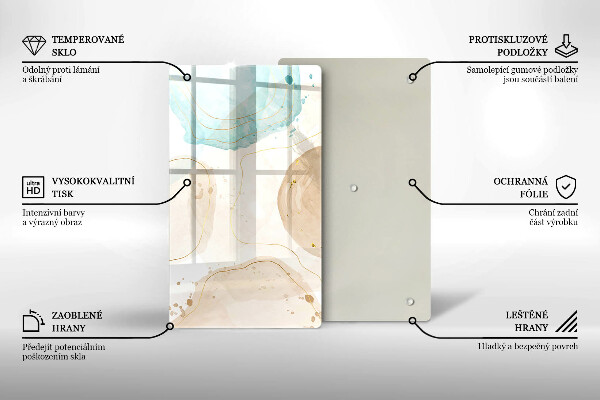 Tűzhely fedőlap Boho foltok és arany