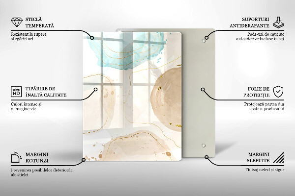 Tűzhely fedőlap Boho foltok és arany