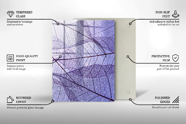 Tűzhely fedőlap Levelek erekkel
