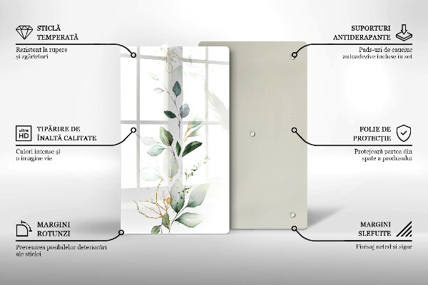 Tűzhely fedőlap Akvarell levelek