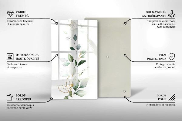 Tűzhely fedőlap Akvarell levelek