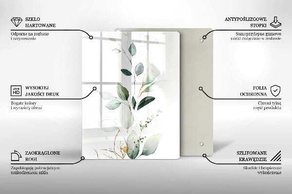 Tűzhely fedőlap Akvarell levelek