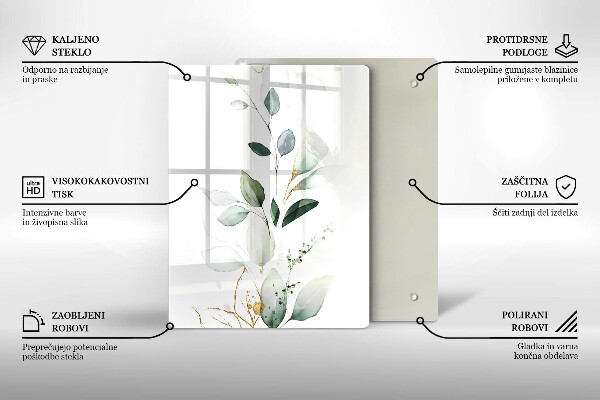 Tűzhely fedőlap Akvarell levelek