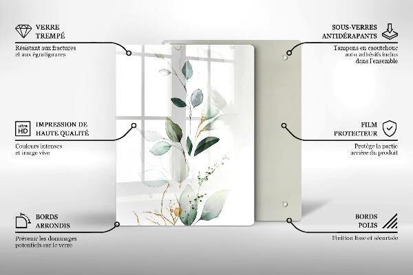 Tűzhely fedőlap Akvarell levelek