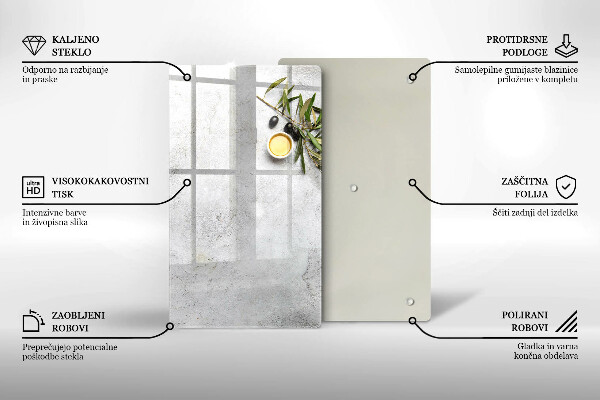 Tűzhely fedőlap Olajbogyó a betonon