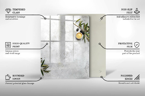 Tűzhely fedőlap Olajbogyó a betonon