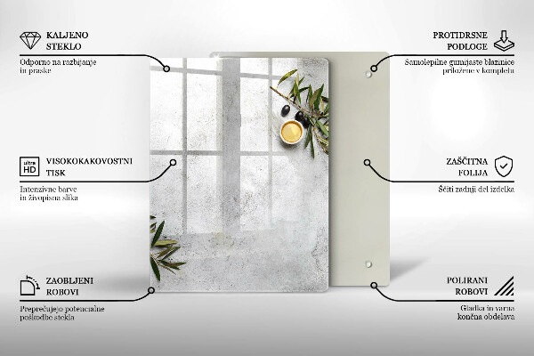 Tűzhely fedőlap Olajbogyó a betonon