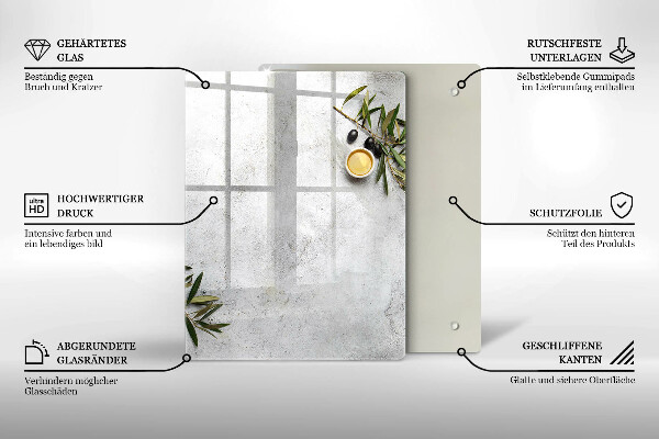 Tűzhely fedőlap Olajbogyó a betonon