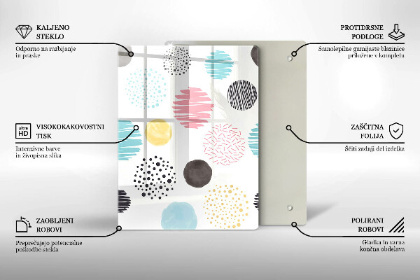 Tűzhely fedőlap Festett formák