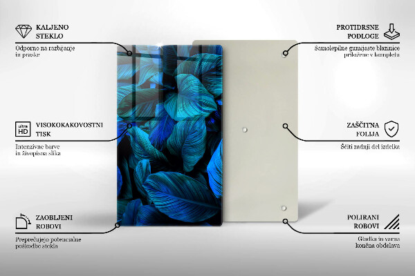 Tűzhely fedőlap Dzsungel növényzet levelei