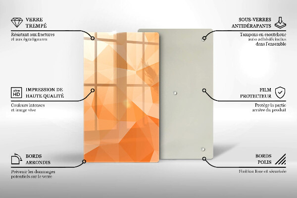 Tűzhely fedőlap Geometriai háttér