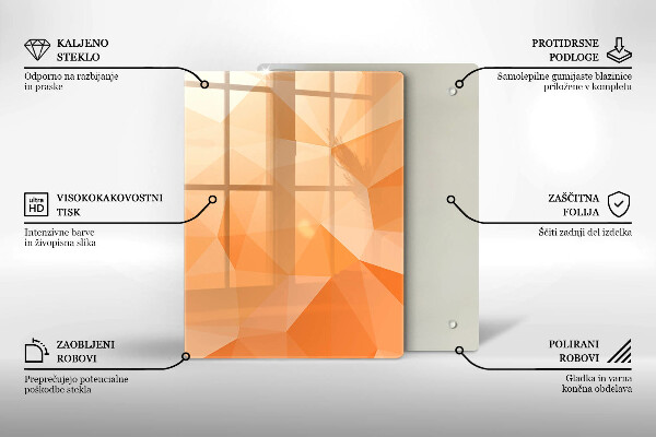 Tűzhely fedőlap Geometriai háttér