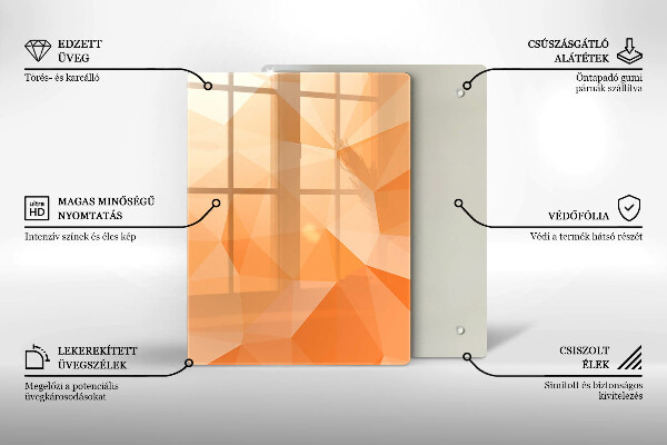 Tűzhely fedőlap Geometriai háttér