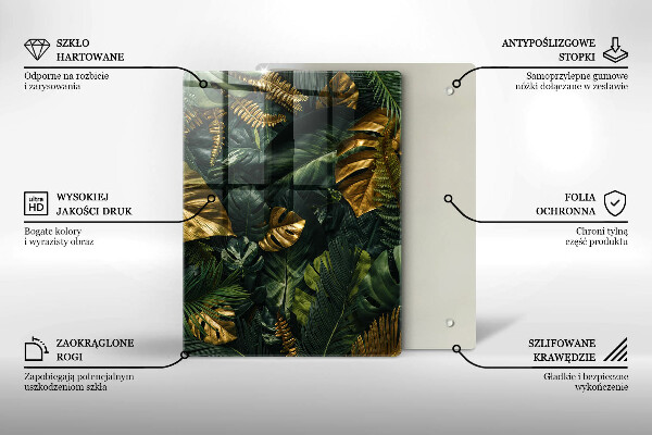 Tűzhely fedőlap Arany monstera levelek