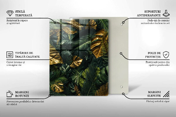 Tűzhely fedőlap Arany monstera levelek