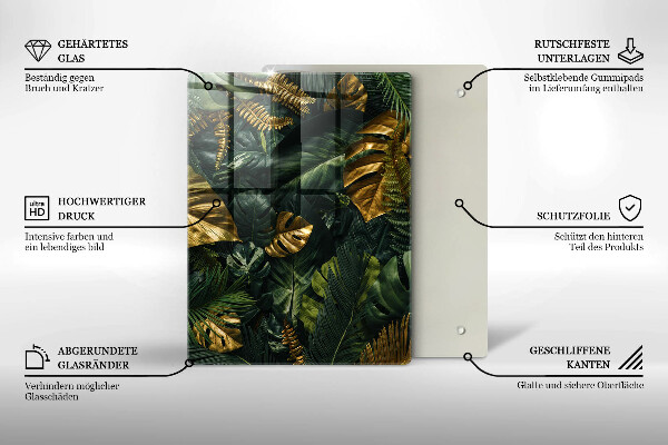 Tűzhely fedőlap Arany monstera levelek