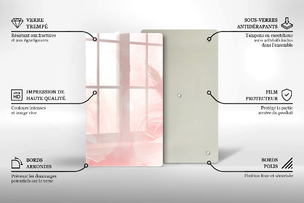 Tűzhely fedőlap Pasztell rózsák háttér