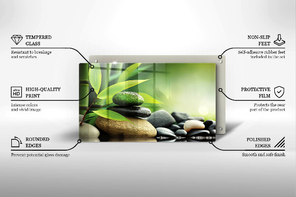 Tűzhelyvédő Zen bambusz kövek