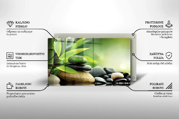 Tűzhelyvédő Zen bambusz kövek