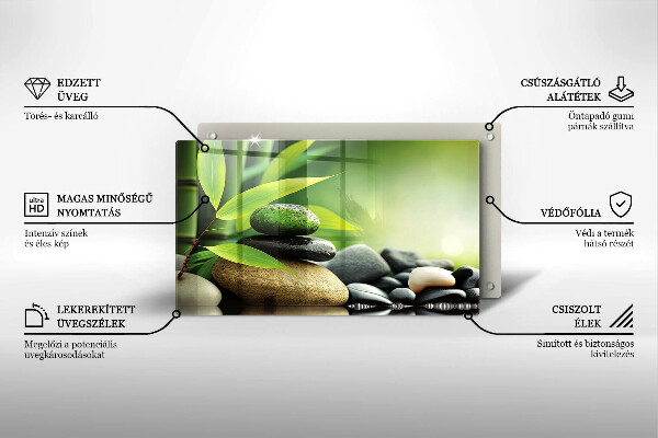 Tűzhelyvédő Zen bambusz kövek