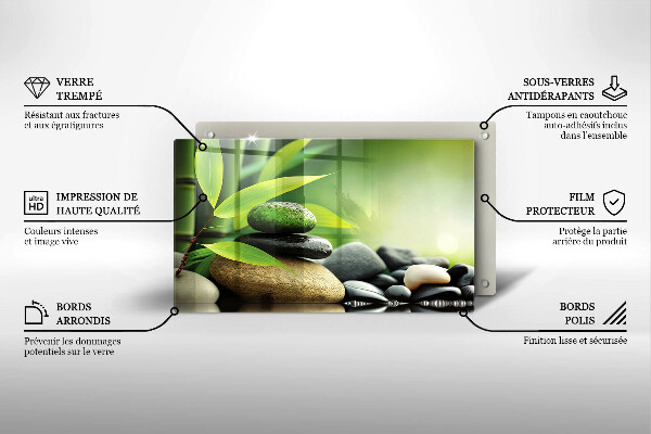 Tűzhelyvédő Zen bambusz kövek