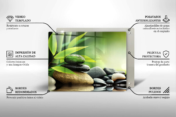 Tűzhelyvédő Zen bambusz kövek