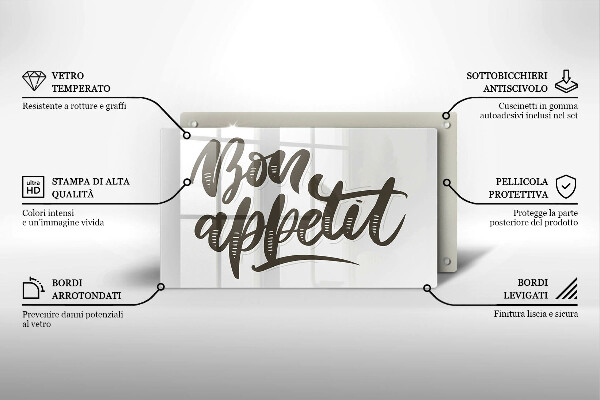 Tűzhelyvédő Inscripție Bon Appetit