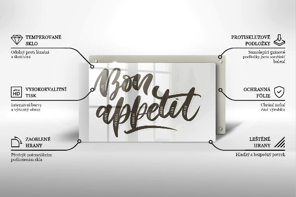 Tűzhelyvédő Inscripție Bon Appetit