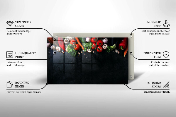 Tűzhelyvédő Színes zöldségek