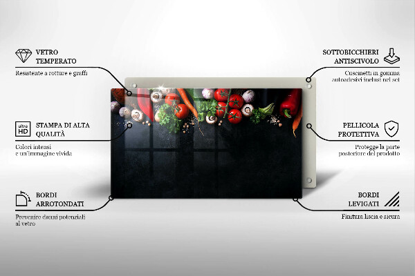 Tűzhelyvédő Színes zöldségek
