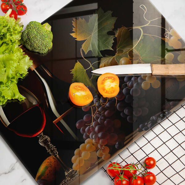 Tűzhelyvédő Pohár bor és szőlő