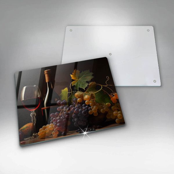 Tűzhelyvédő Pohár bor és szőlő