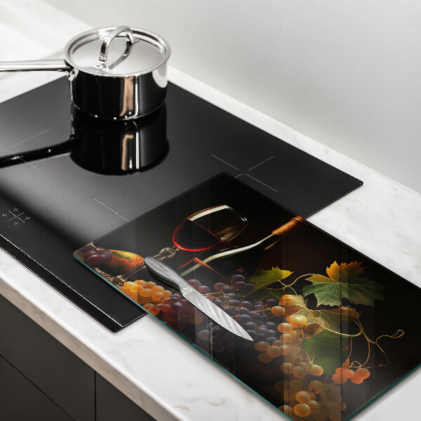 Tűzhelyvédő Pohár bor és szőlő