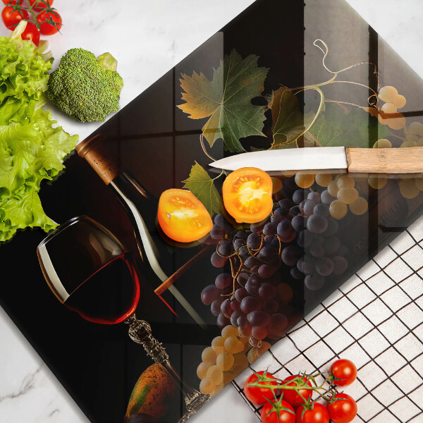 Tűzhelyvédő Pohár bor és szőlő