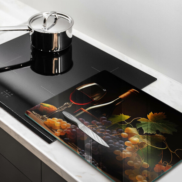 Tűzhelyvédő Pohár bor és szőlő