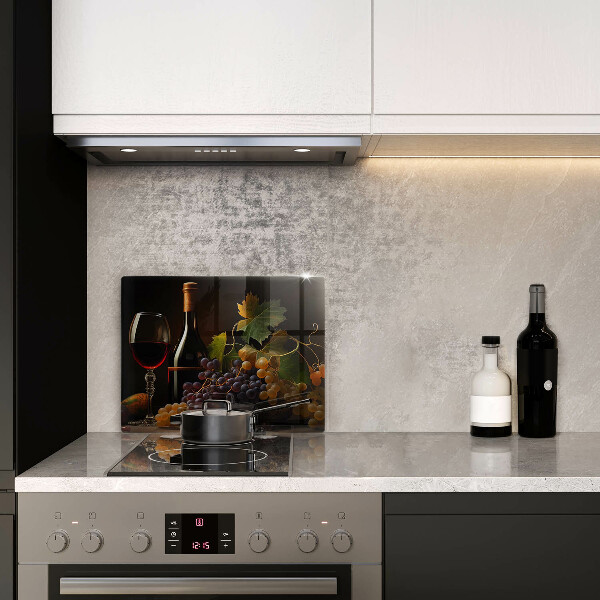 Tűzhelyvédő Pohár bor és szőlő