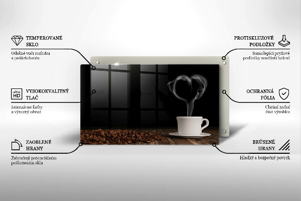 Tűzhelyvédő Kávéscsésze szív