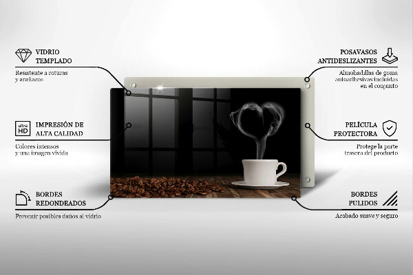 Tűzhelyvédő Kávéscsésze szív