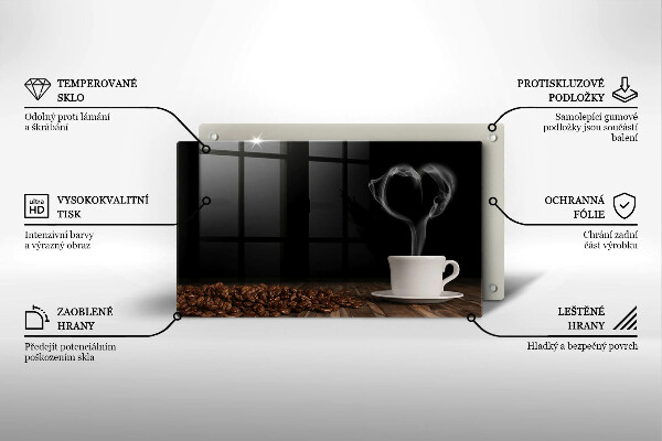 Tűzhelyvédő Kávéscsésze szív