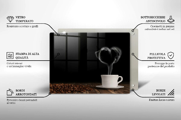 Tűzhelyvédő Kávéscsésze szív