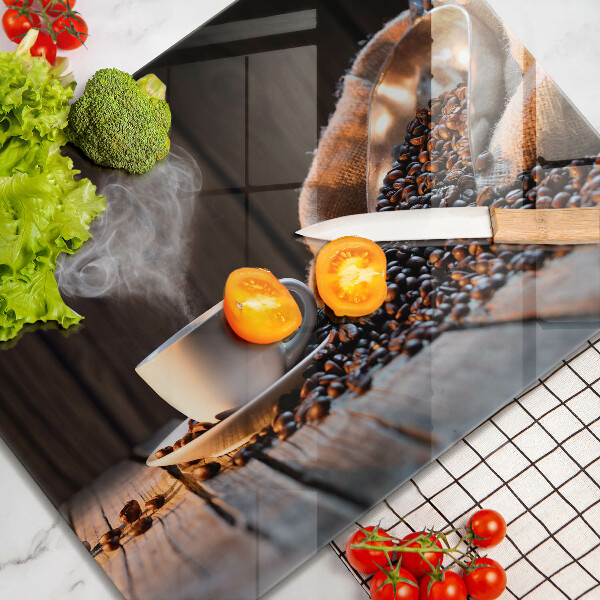 Tűzhelyvédő Kávéscsésze és szív