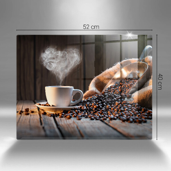 Tűzhelyvédő Kávéscsésze és szív