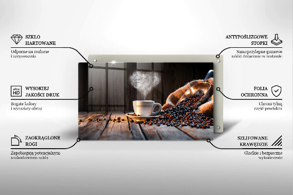 Tűzhelyvédő Kávéscsésze és szív