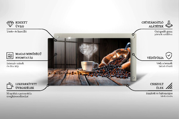 Tűzhelyvédő Kávéscsésze és szív