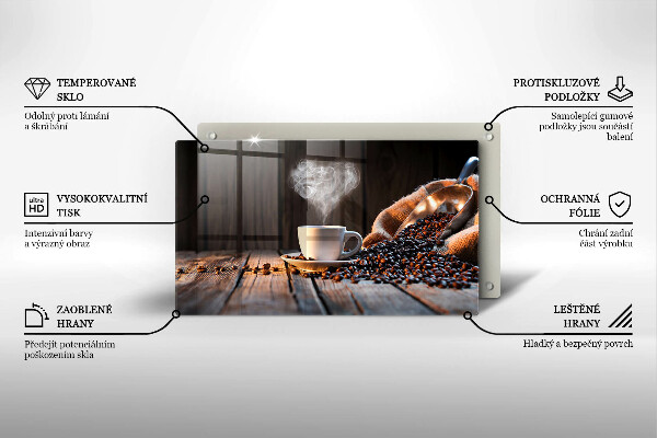 Tűzhelyvédő Kávéscsésze és szív